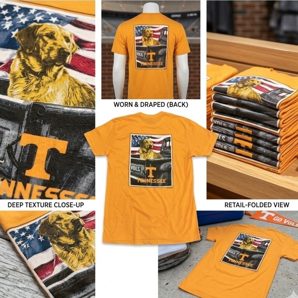 New World Graphics Tennessee Volunteers T-Shirt Mens Small Dog Truck NWOT